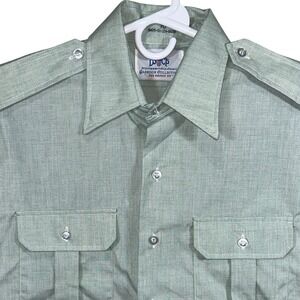 DSCP Garrison Collection Mens AG-415 Military Shirt Short‎ Sleeve Green EUC